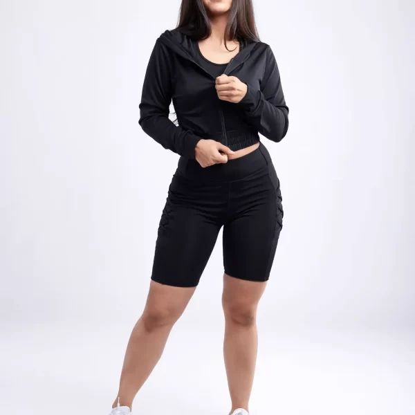 JupiterGear High-Waisted Workout Shorts with Pockets & Criss Cross Design